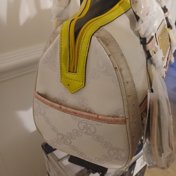 Miss Tina Cream and Tan Satchel - Picture 6 of 11